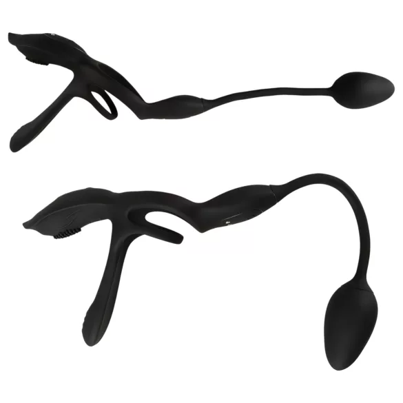 Par za užitak - višenamenski crni prsten za vibraciju