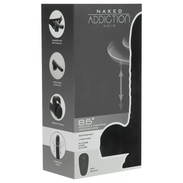 Naked Addiction - realistični rotirajući vibrator (crni)