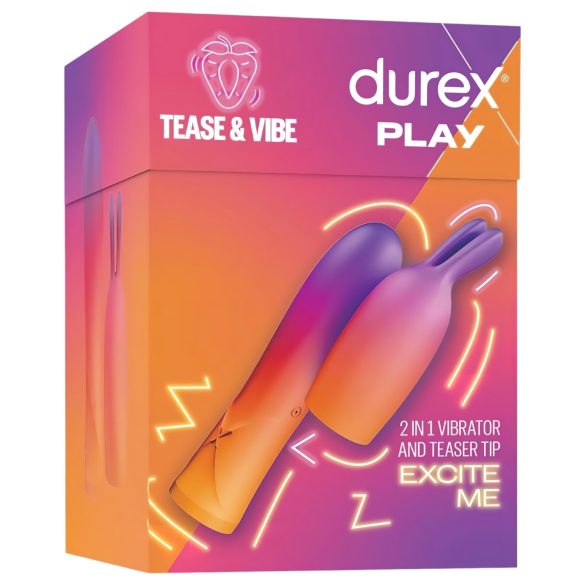 Durex Tease & Vibe - štapni vibrator sa zečjim stimulatorom klitorisa (roze)