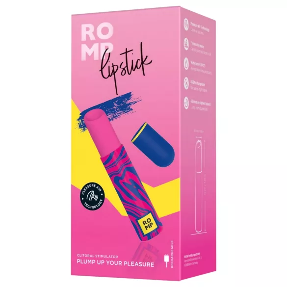 ROMP Ruž - akumulatorski vibrator sa talasima za klitoris (pink)