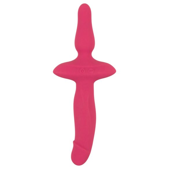 Par za užitak - Dvostruki vibrator i analni plug (pink)