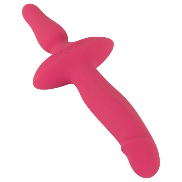 Par za užitak - Dvostruki vibrator i analni plug (pink)