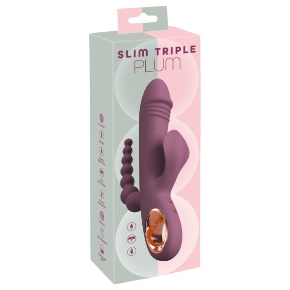 You2Toys - akumulatorski trostruki vibrator (ljubičasti)