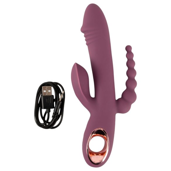 You2Toys - akumulatorski trostruki vibrator (ljubičasti)
