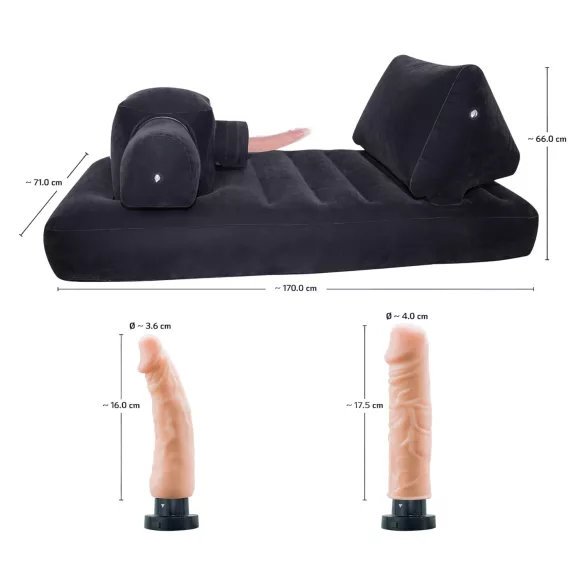 You2Toys Velvet Luxury - seks mašina sa ugrađenim krevetom (crna)