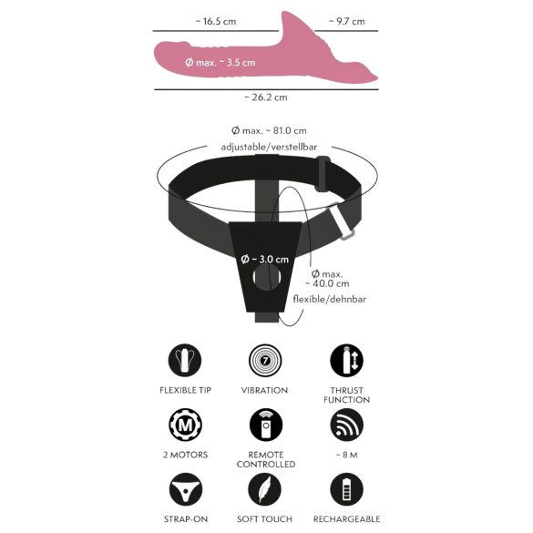 You2Toys - Set crvenih vibratora na kaiš