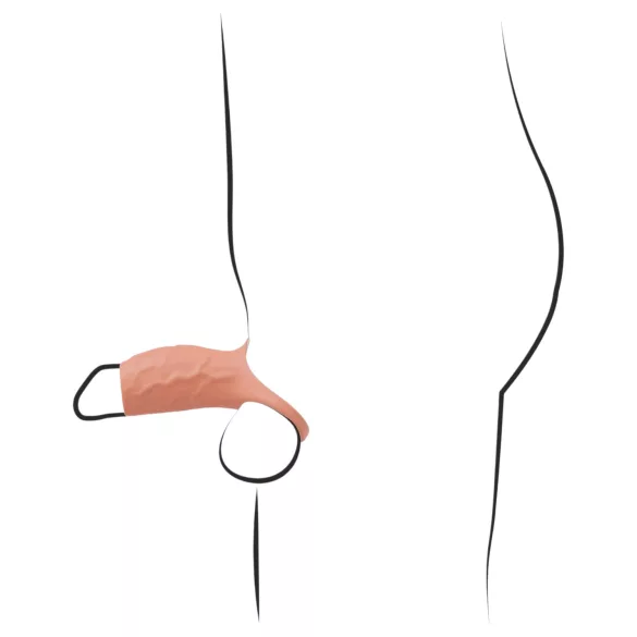 Realistixxx - otvorena, vibrirajuća navlaka za penis (prirodna)