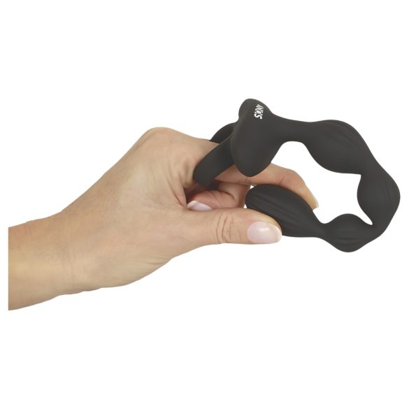 Anos - Dvostruki analni vibrator sa pokretnim kuglicama (crna)