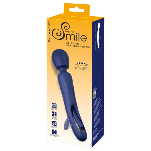 Smile - 2u1 jezični masažer vibrator (plava)
