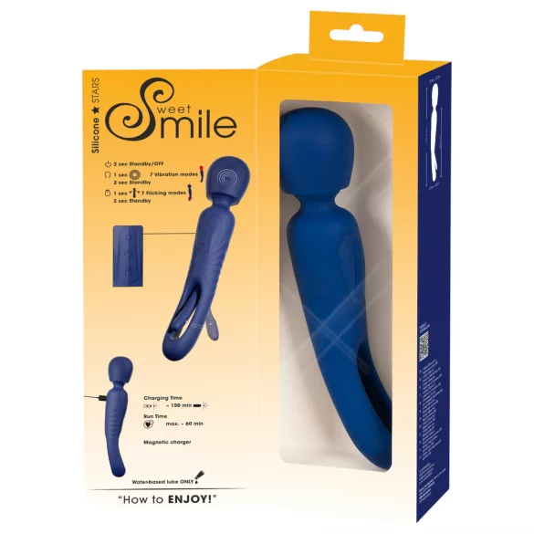 Smile - 2u1 jezični masažer vibrator (plava)