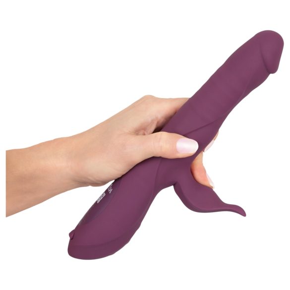 Javida - 3u1 potisni, rotirajući vibrator sa perlicama (ljubičasti)
