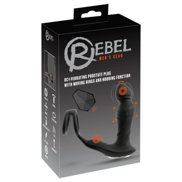 Rebel - tjerajući vibrator za prostatu (crna)
