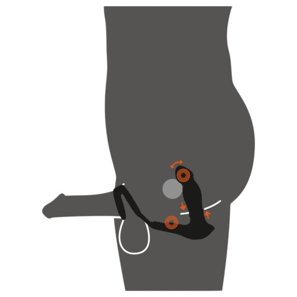 Rebel - tjerajući vibrator za prostatu (crna)