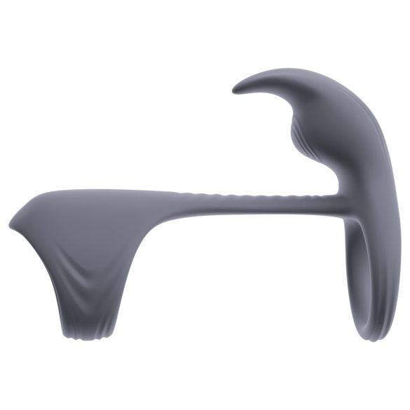 Beau Coeur Vylor - prsten za penis i testise sa stimulatorom klitorisa (siva)