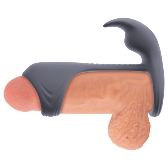 Beau Coeur Vylor - prsten za penis i testise sa stimulatorom klitorisa (siva)
