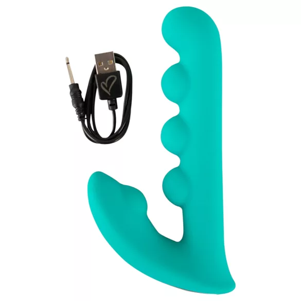 Beau Coeur Sylora - biserni 2u1 vibrator (zelena)