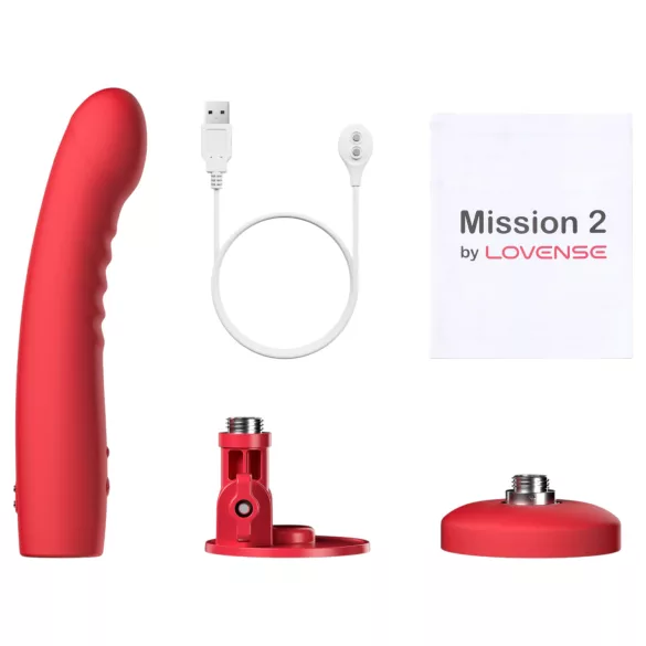 Lovense Mission 2 - pametni vibrator sa vakumskom podlogom (crveni)
