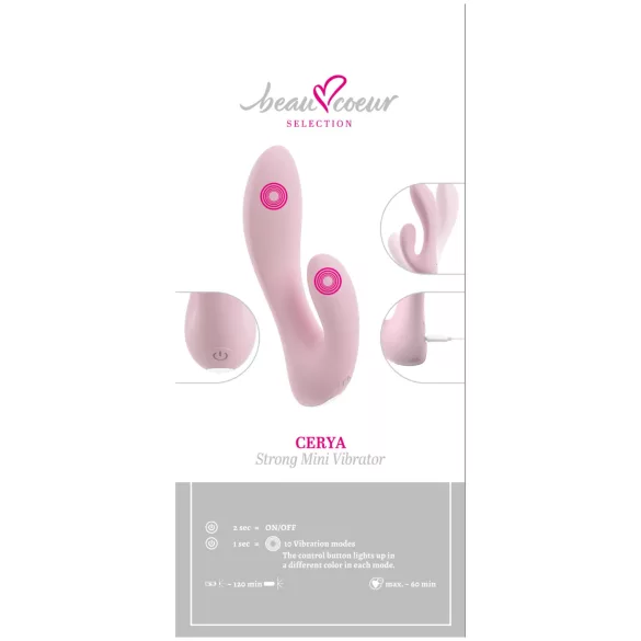 Beau Coeur Cerya - mini vibe sa klitoralnim krakom (svetlo roze)