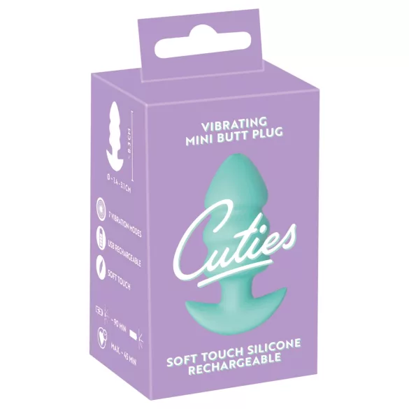 Cuties Mini - vibrirajući analni čep sa kuglicama (zeleni)