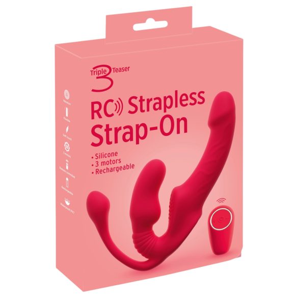 You2Toys Strapless - kaiš bez naramenica, trokraki vibrator (roze)