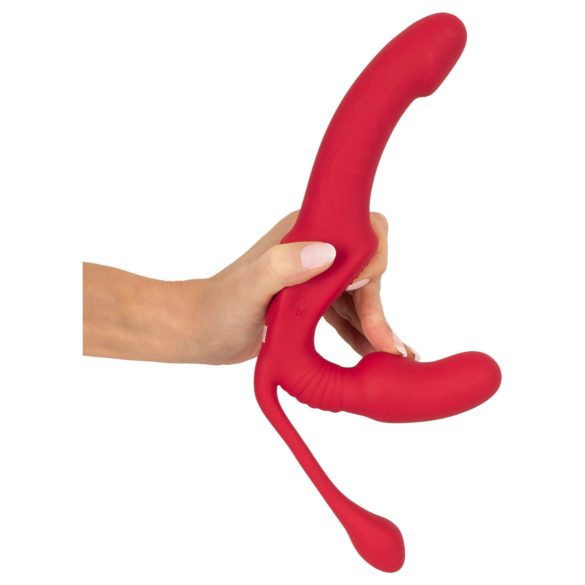 You2Toys Strapless - kaiš bez naramenica, trokraki vibrator (roze)