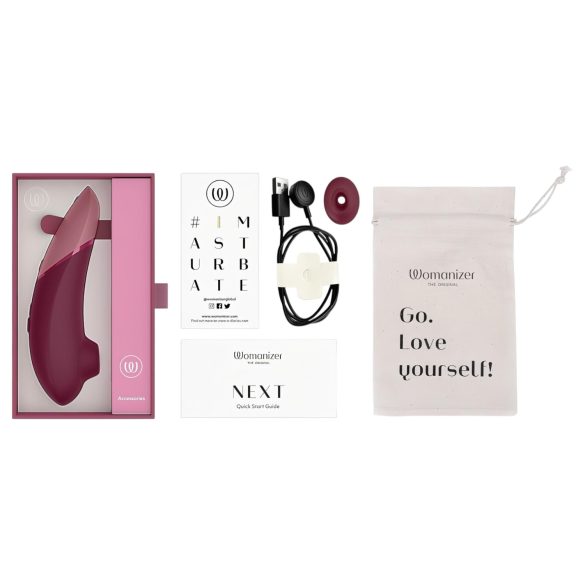 Womanizer Next - bežični stimulator klitorisa sa vazdušnim talasima (bordo)