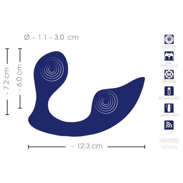 SMILE - daljinski analni i panty vibrator (plavi)