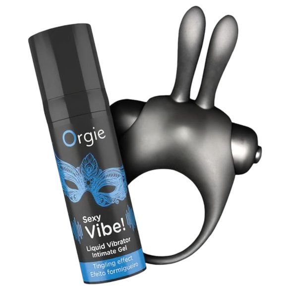 Orgie Bunny - set vibrirajućih prstenova za penis (crni)