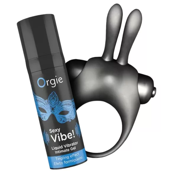 Orgie Bunny - set vibracionih prstenova za penis (crni)