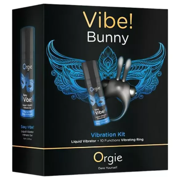 Orgie Bunny - set vibracionih prstenova za penis (crni)