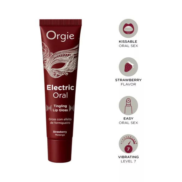 Orgie Electric Oral - sjaj za usne sa bizarnim/peckajućim efektom - jagoda (10 ml)