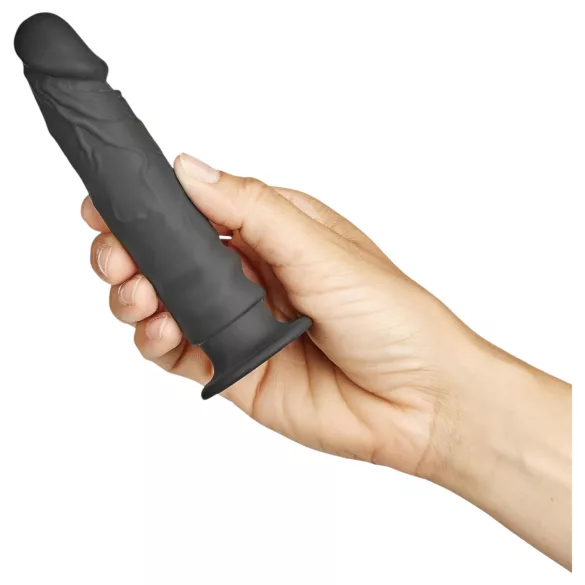 Baseks Slimline - analni dildo sa vakumskom čašicom (crni)
