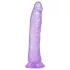 Baseks Jellies - ljubičasti dildo od želea sa vakuumskom čašicom