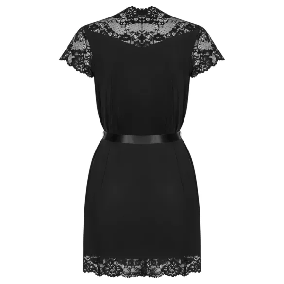 Obsessive - čipkasti ogrtač (crni) - L/XL