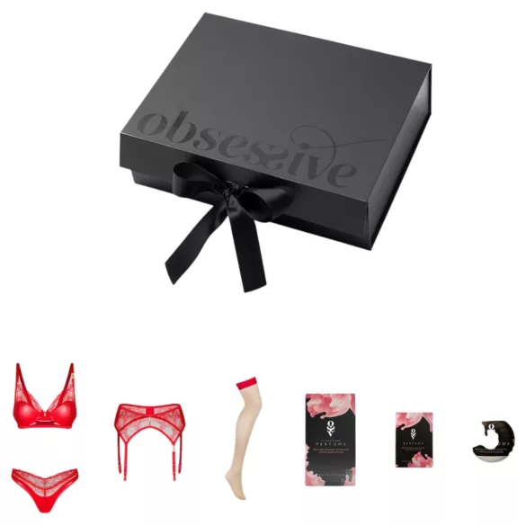 Obsessive Aloisa - poklon kutija sa donjim vešom - 6 delova (crvena) - L/XL