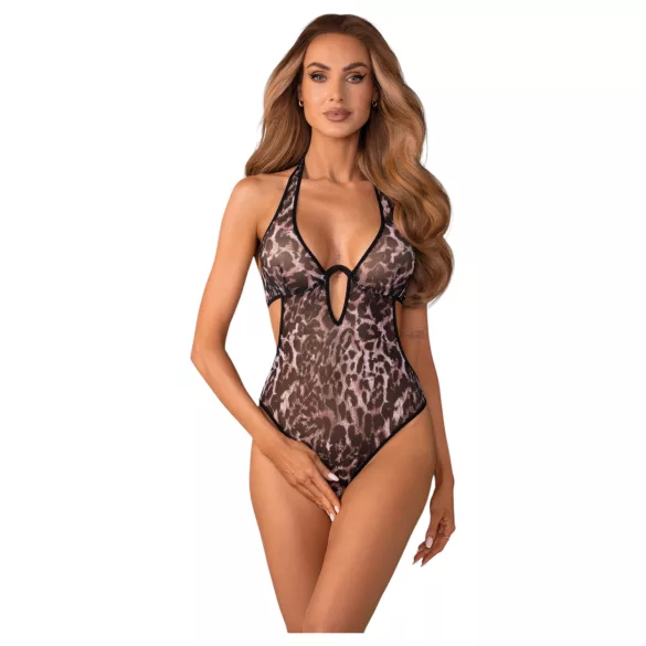 Obsessive Addia - leopard print otvoreni bodi