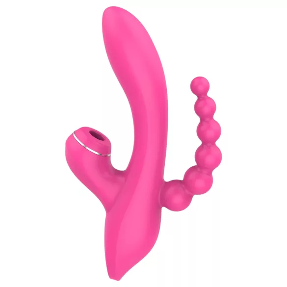 Erospace Sweet Play - G-tačka vibrator sa analnom sondom i sisanjem (roze)