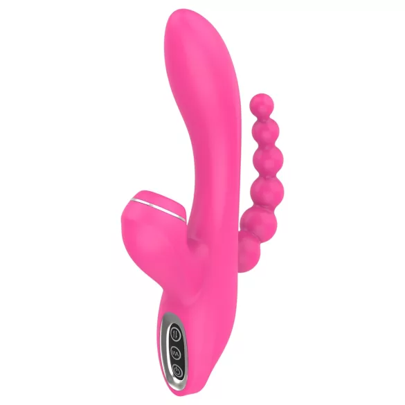 Erospace Sweet Play - G-tačka vibrator sa analnom sondom i sisanjem (roze)