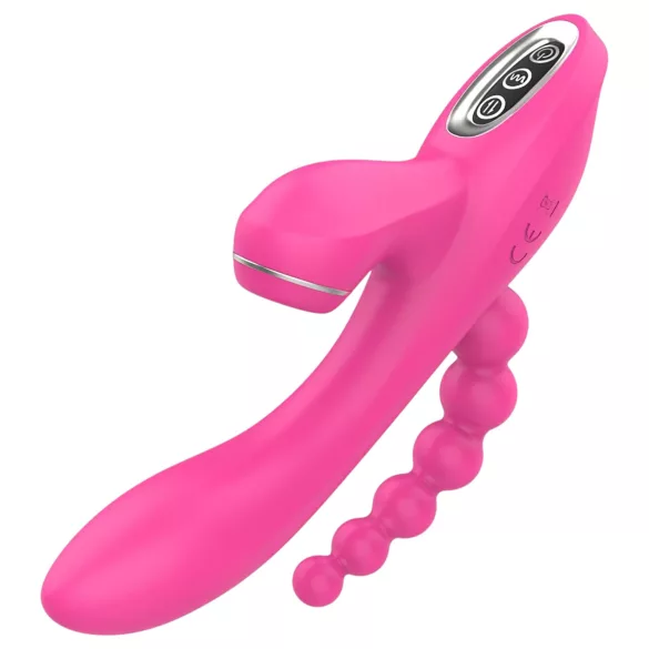 Erospace Sweet Play - G-tačka vibrator sa analnom sondom i sisanjem (roze)