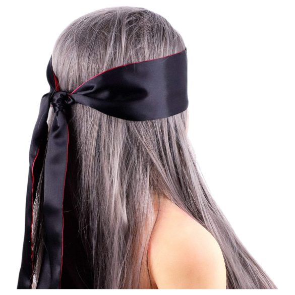 Wild Play - сатенска повез за очи (црно-ружичаста)