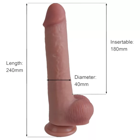 Natural Play - silikonski dildo 24 cm (prirodne boje)