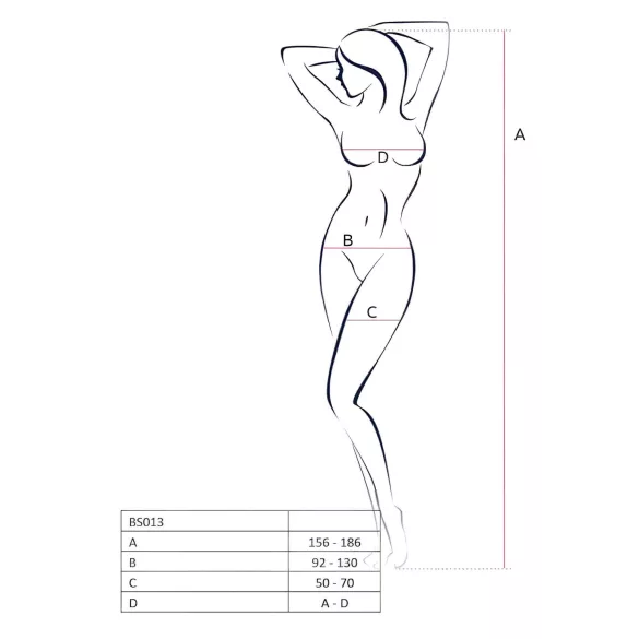 Passion BS013 - mrežasti komplet sa prugama (crvena) - S-L