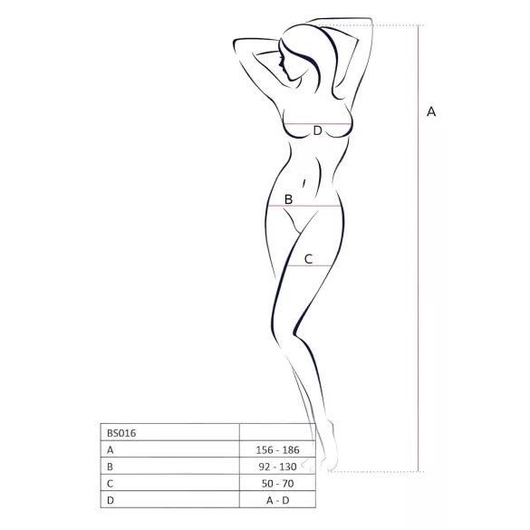 Passion BS016 - minimalistički mrežasti set (crni) - S-L