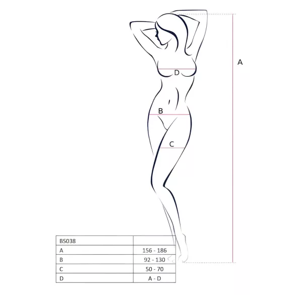 Passion BS038 - cik-cak mrežasti set (crna) - S-L
