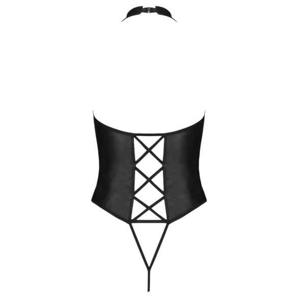 Passion Nancy - otvoreni crni bodi sa ukrštenim trakama - L/XL