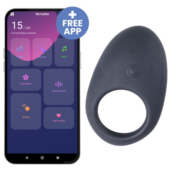 Desirel Halo - pametna vibrirajuća prsten za penis (crna)