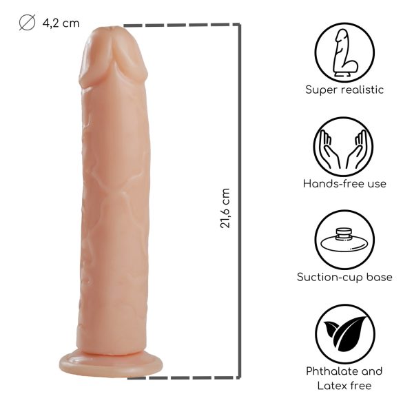 Desirel Desired Bliss - dildo sa vakumskim postoljem (prirodna boja)
