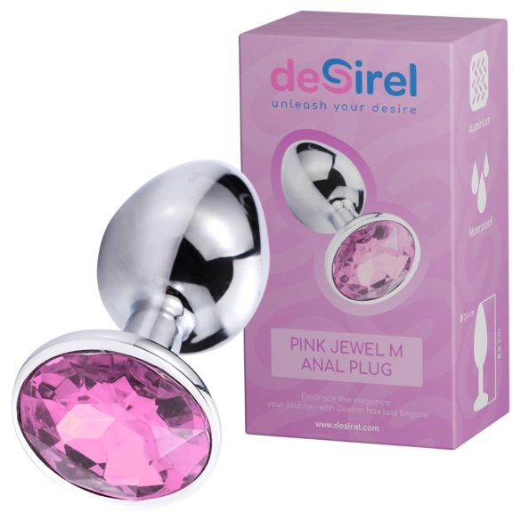 Desirel Pink Jewel M - analni čep (srebrno-roze)