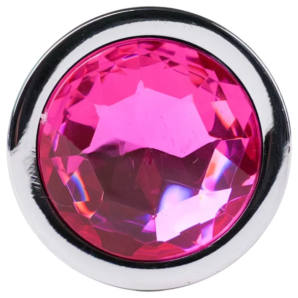 Desirel Pink Jewel M - analni čep (srebrno-roze)