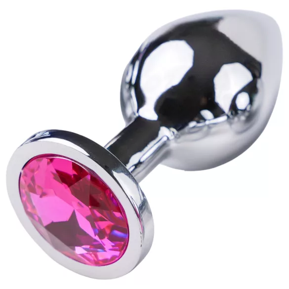 Desirel Pink Jewel M - analni čep (srebrno-roze)